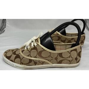 Coach Gold And Brown A1481 Audriana Sneakers Size 7 B